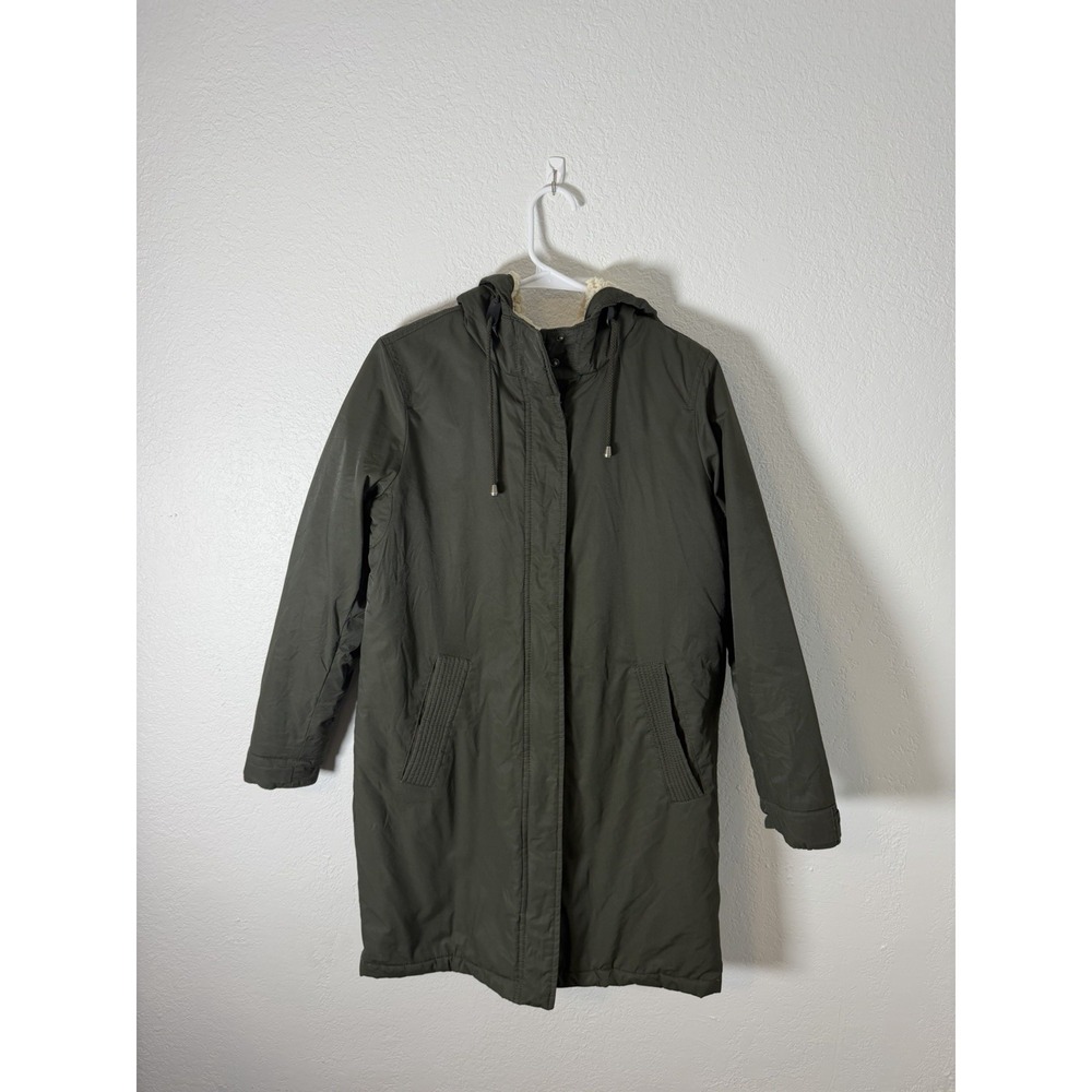 Levi's‎ Parka Jacket Green Sherpa Lined Hooded Full Zip Women's Small